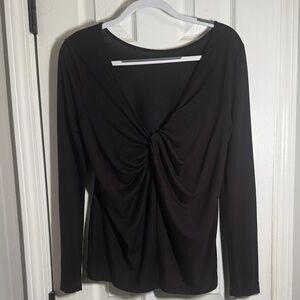 Athleta Black Twist Back Long Sleeve Top